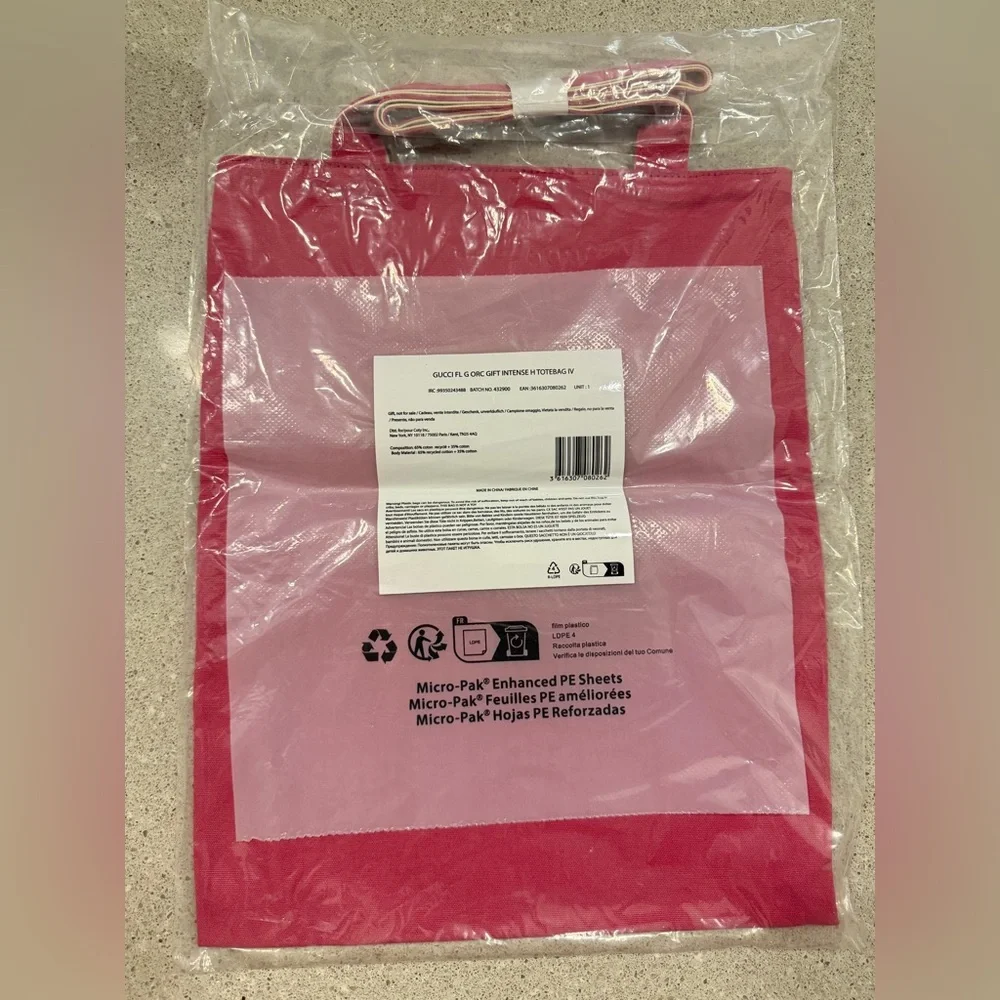 Gucci Beauty Pink Canvas Tote Bag Gift Promo NEW - Picture 2 of 3